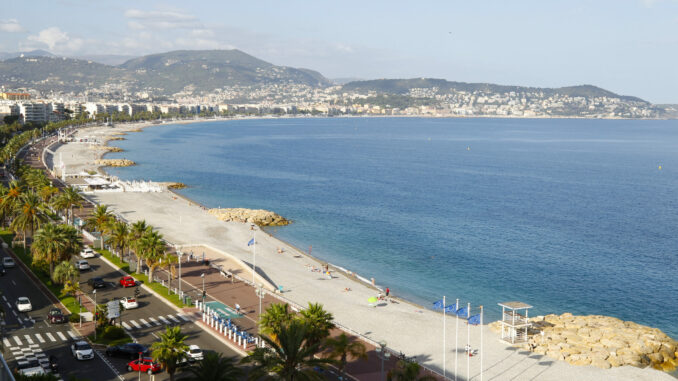 Sea View from Rooftop Restaurant at the Radisson Blu Hotel in Nice